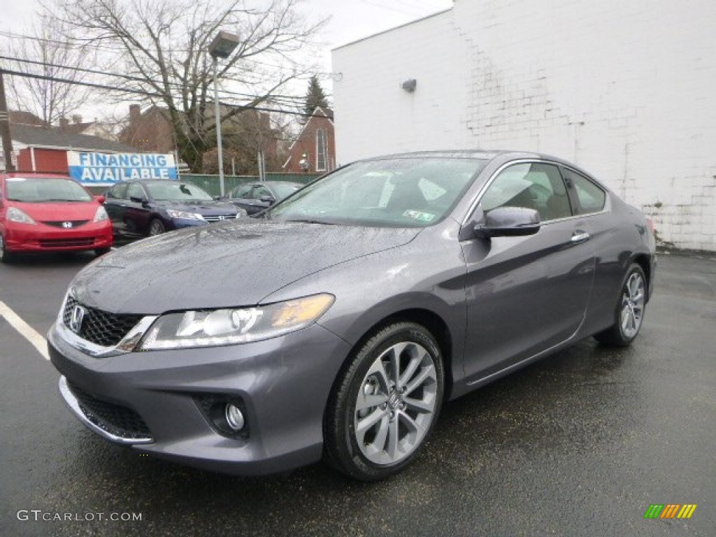 2014 Accord EX-L V6 Coupe - Modern Steel Metallic / Black photo #1