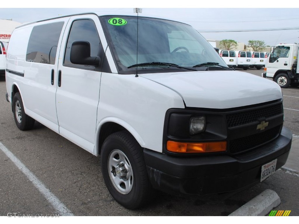 2008 Express 1500 Cargo Van - Summit White / Medium Pewter photo #1