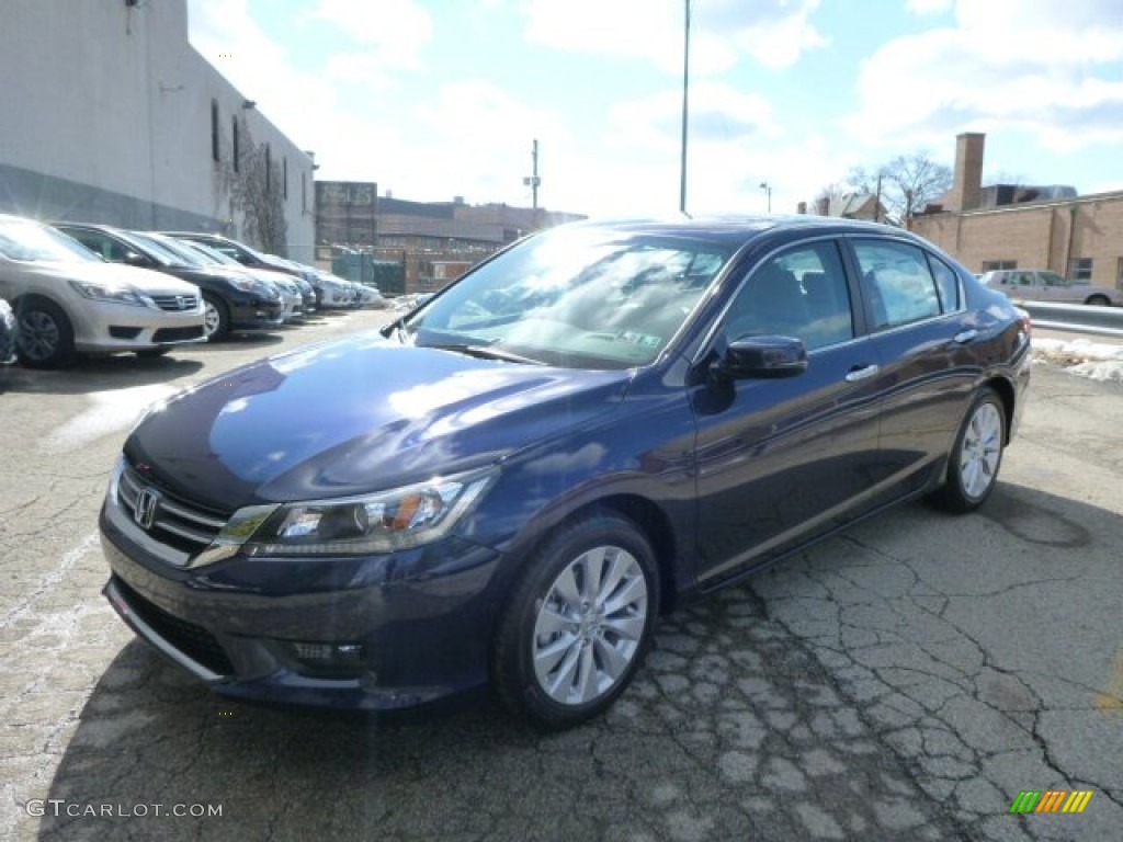 2014 Accord EX Sedan - Obsidian Blue Pearl / Gray photo #1