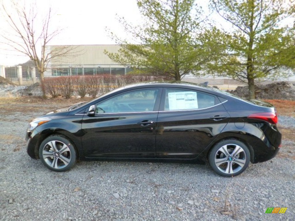 Black Noir Pearl 2014 Hyundai Elantra Sport Sedan Exterior Photo #91378081