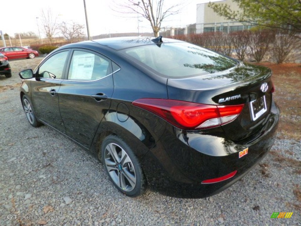 2014 Elantra Sport Sedan - Black Noir Pearl / Black photo #5