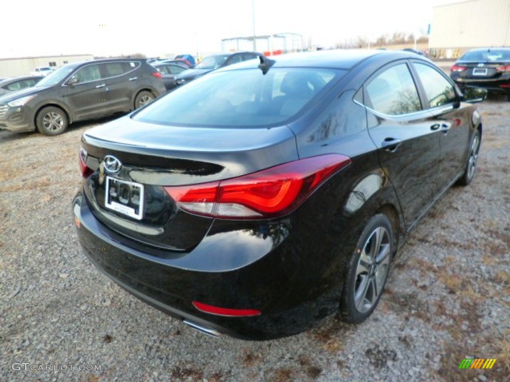 2014 Elantra Sport Sedan - Black Noir Pearl / Black photo #7