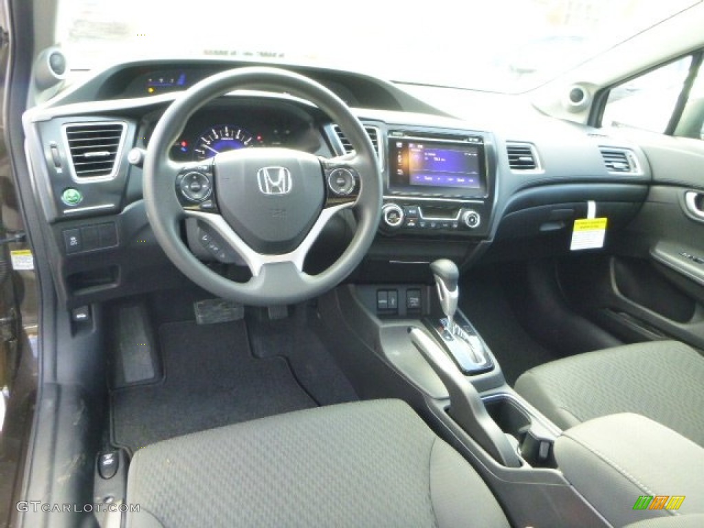 Black Interior 2014 Honda Civic EX Sedan Photo #91378240