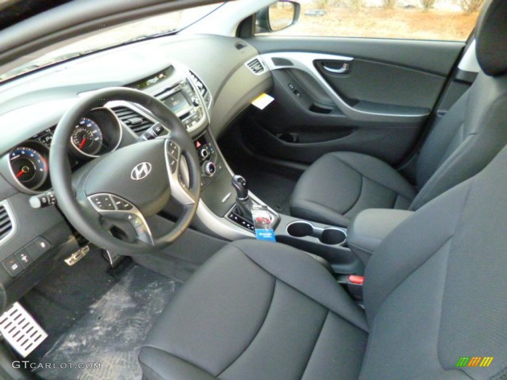 Black Interior 2014 Hyundai Elantra Sport Sedan Photo #91378285