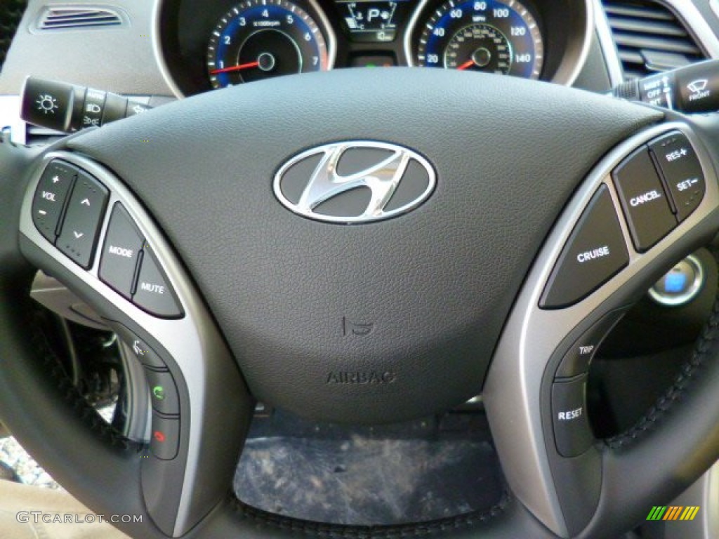 2014 Hyundai Elantra Sport Sedan Black Steering Wheel Photo #91378321