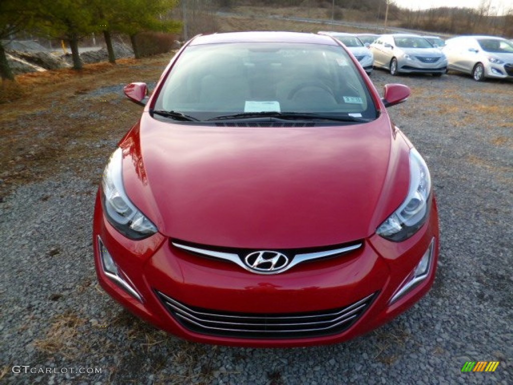 2014 Elantra Sport Sedan - Geranium Red / Beige photo #2