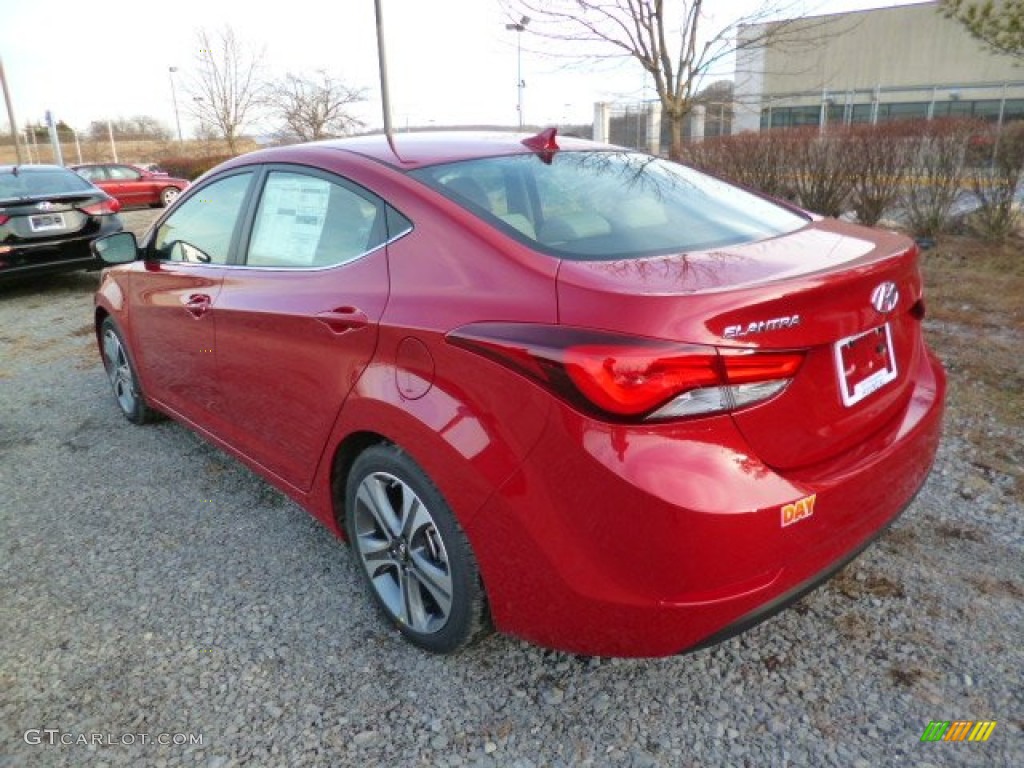 2014 Elantra Sport Sedan - Geranium Red / Beige photo #5