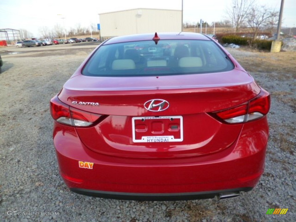 2014 Elantra Sport Sedan - Geranium Red / Beige photo #6