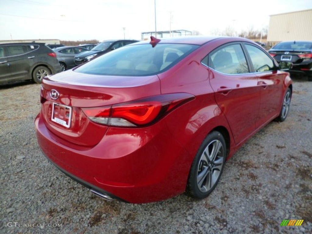 2014 Elantra Sport Sedan - Geranium Red / Beige photo #7