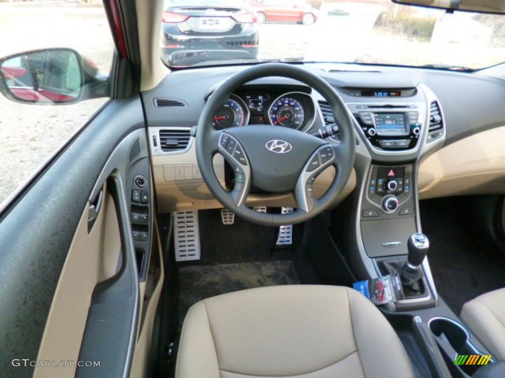 2014 Hyundai Elantra Sport Sedan Beige Dashboard Photo #91378642
