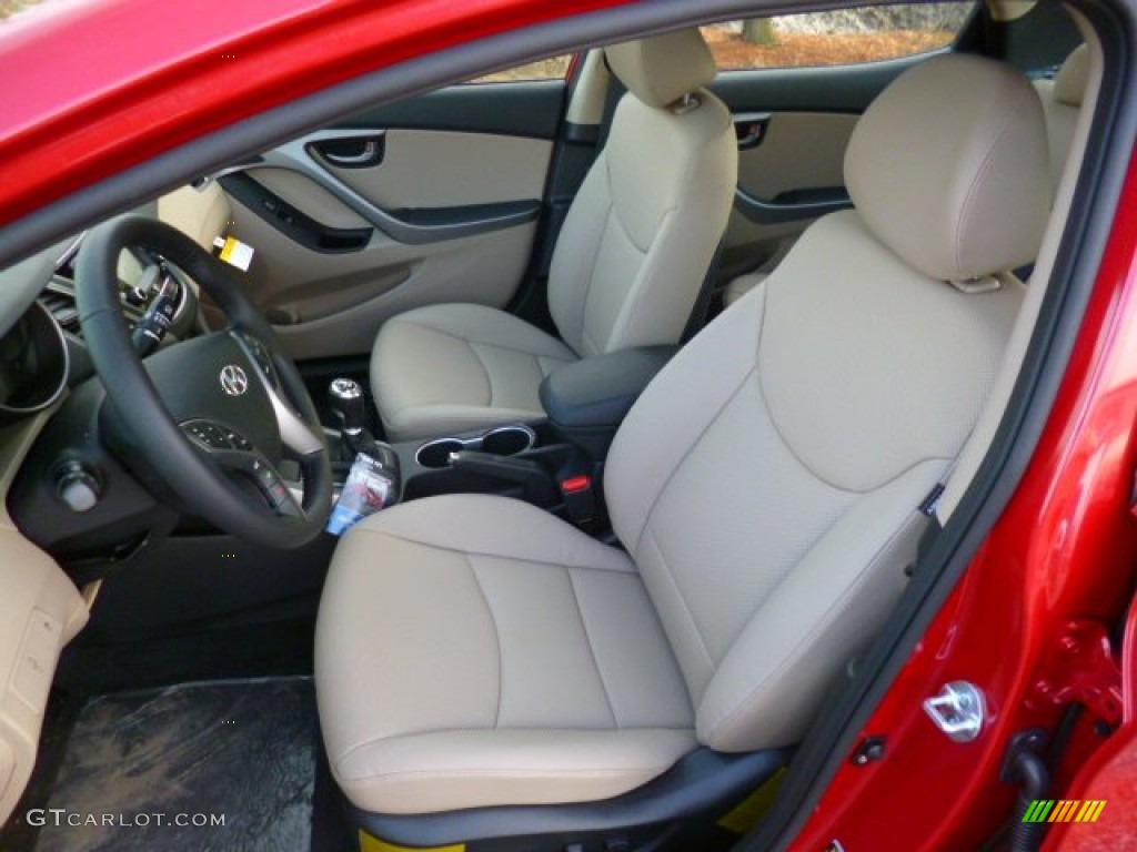 Beige Interior 2014 Hyundai Elantra Sport Sedan Photo #91378655