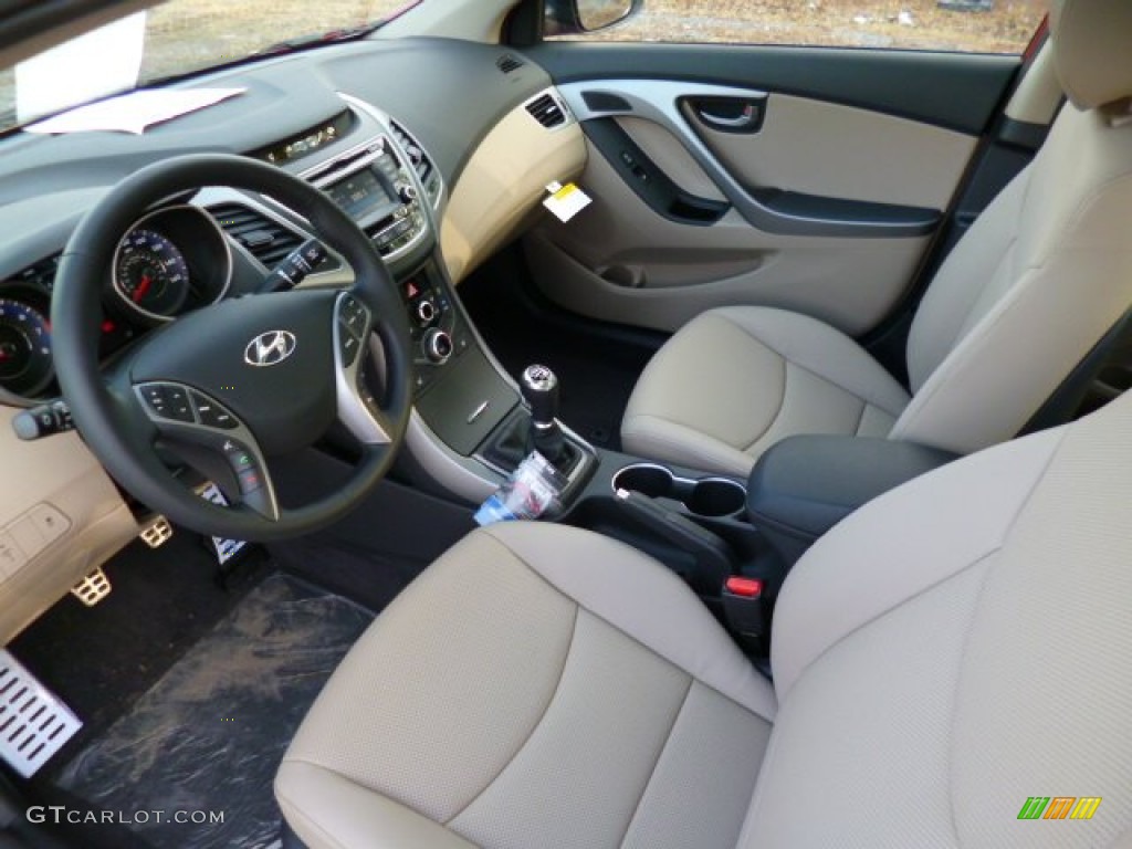 Beige Interior 2014 Hyundai Elantra Sport Sedan Photo #91378671