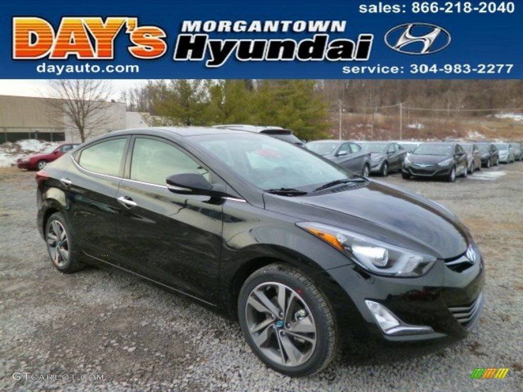 2014 Elantra Limited Sedan - Black / Black photo #1
