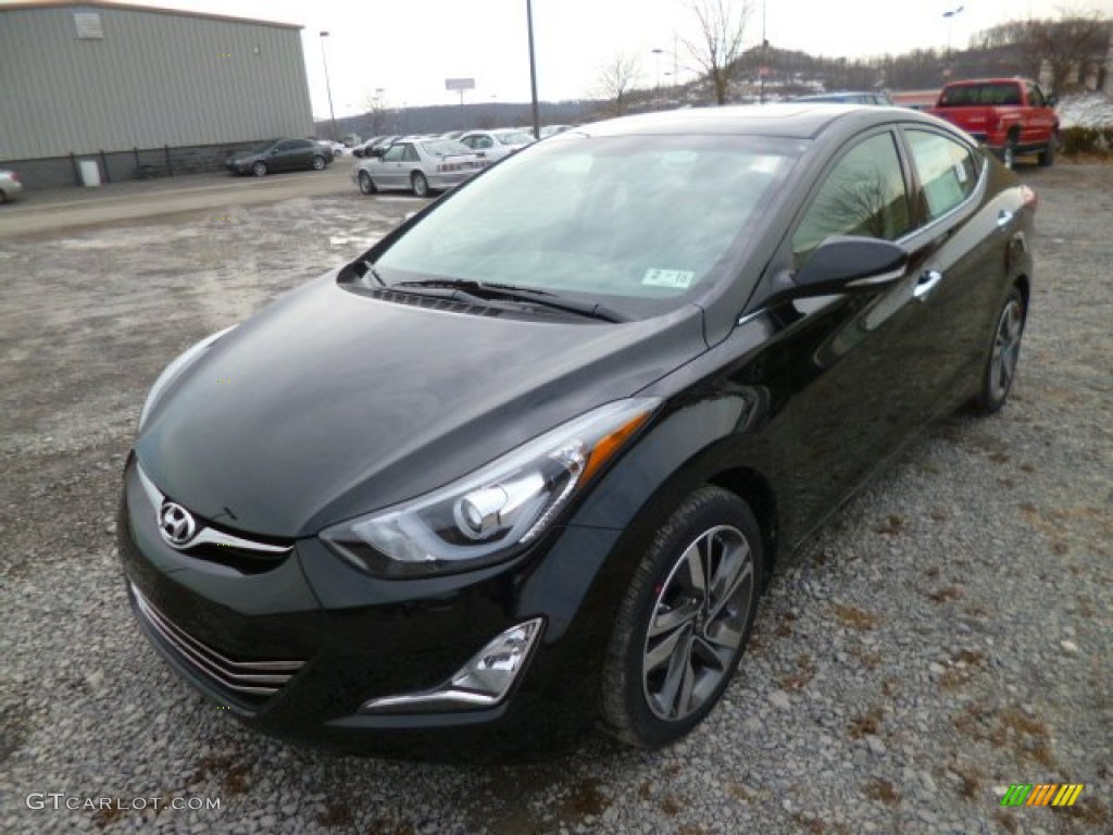 2014 Elantra Limited Sedan - Black / Black photo #3