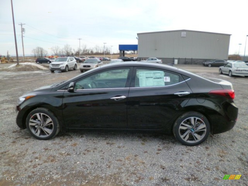 2014 Elantra Limited Sedan - Black / Black photo #4