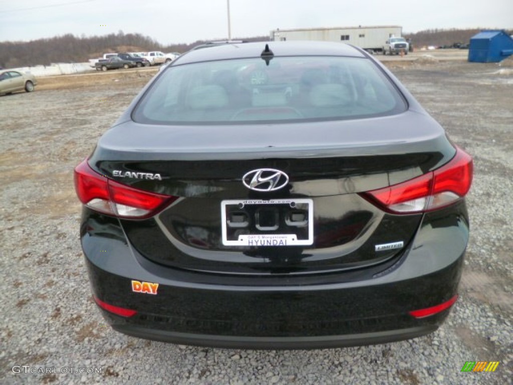 2014 Elantra Limited Sedan - Black / Black photo #6