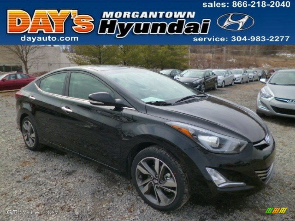2014 Elantra Limited Sedan - Black / Black photo #1
