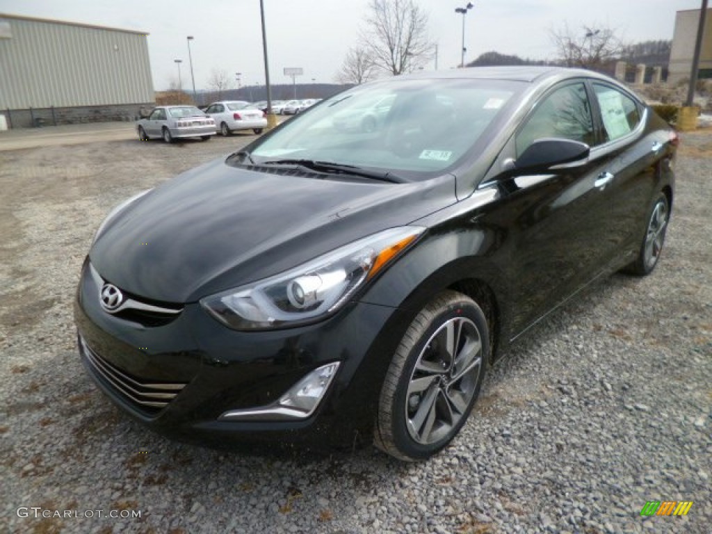 2014 Elantra Limited Sedan - Black / Black photo #3