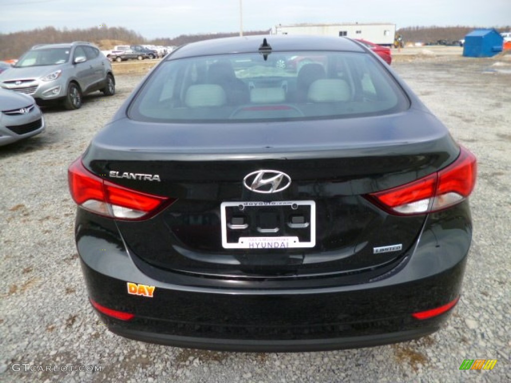 2014 Elantra Limited Sedan - Black / Black photo #6