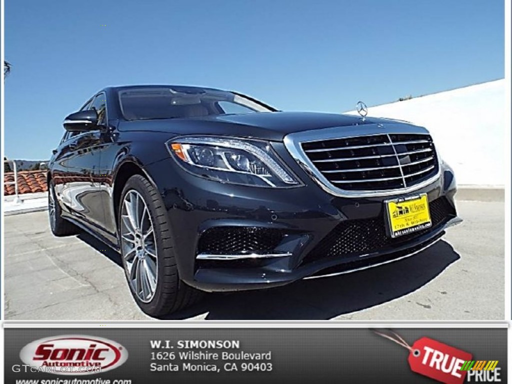 2014 S 550 Sedan - Anthracite Blue Metallic / Silk Beige/Espresso Brown photo #1