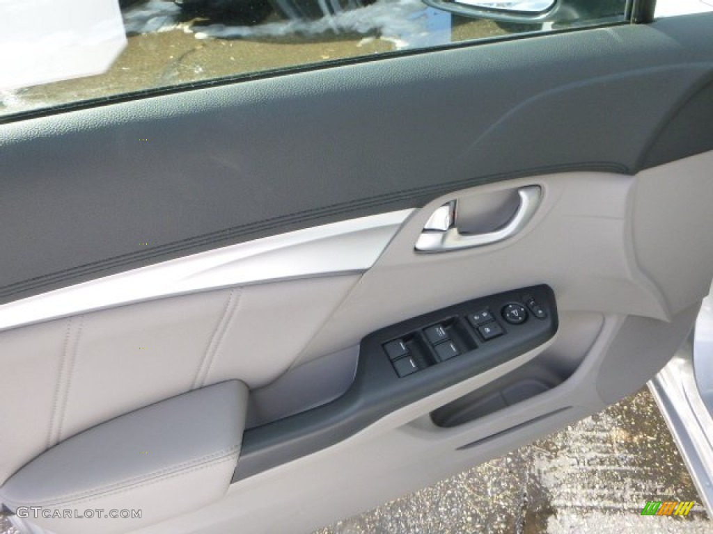 2014 Honda Civic EX-L Sedan Gray Door Panel Photo #91381678