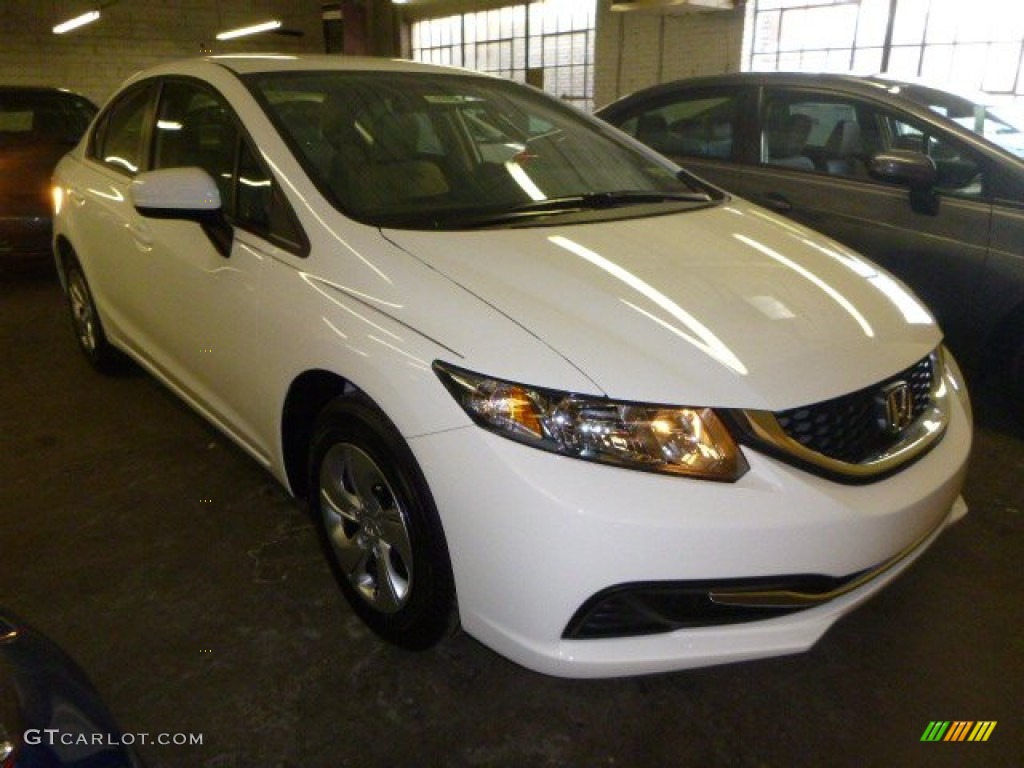 Taffeta White 2014 Honda Civic LX Sedan Exterior Photo #91384177