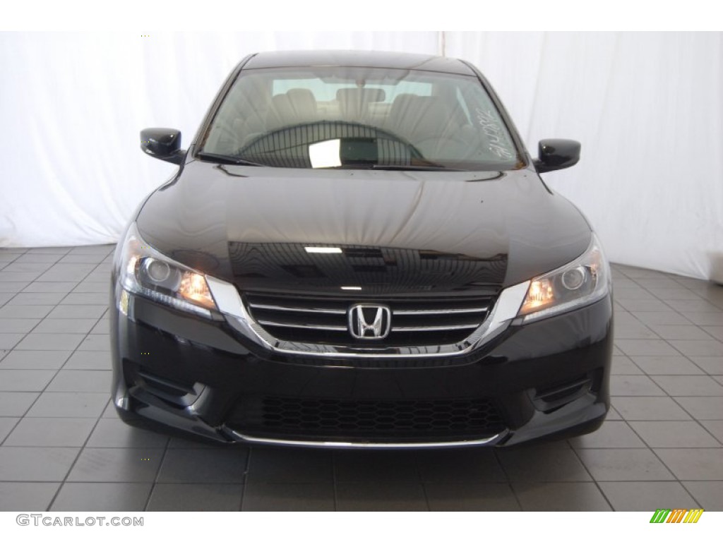 2014 Accord LX Sedan - Crystal Black Pearl / Ivory photo #2