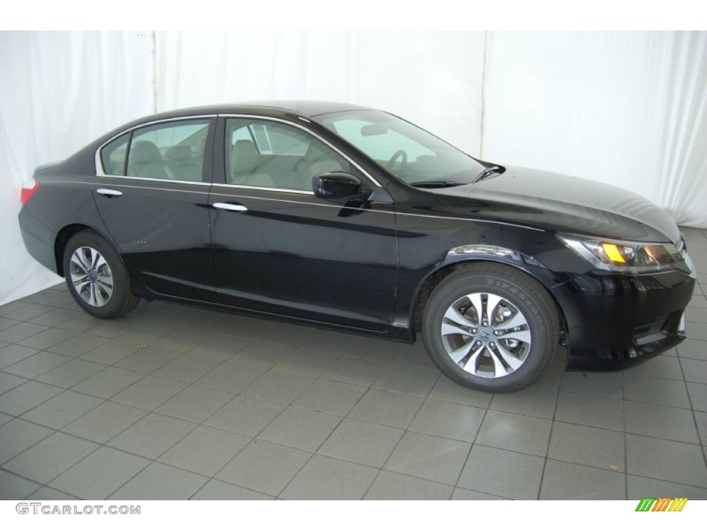 2014 Accord LX Sedan - Crystal Black Pearl / Ivory photo #5
