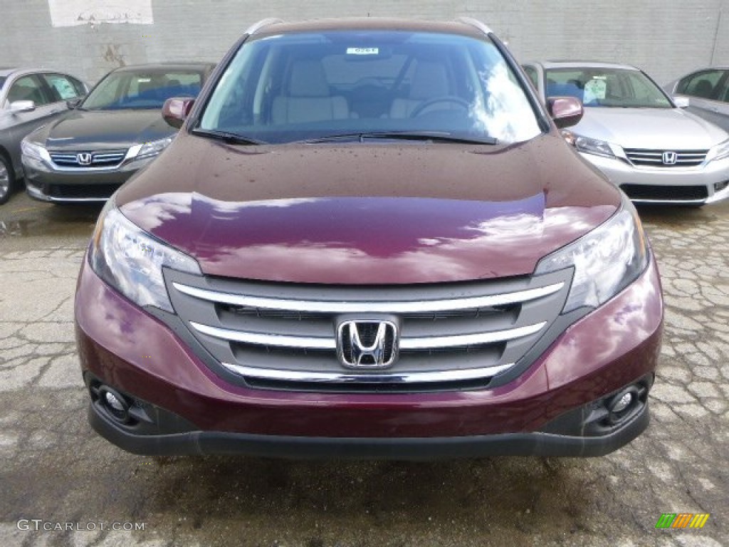 2014 CR-V EX-L AWD - Basque Red Pearl II / Gray photo #8
