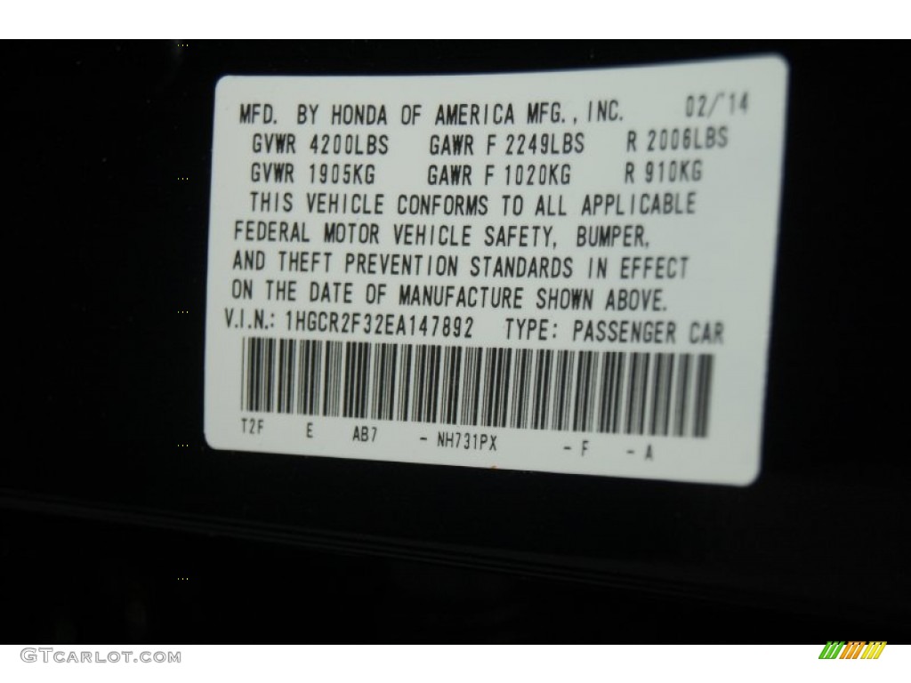 2014 Accord LX Sedan - Crystal Black Pearl / Ivory photo #26