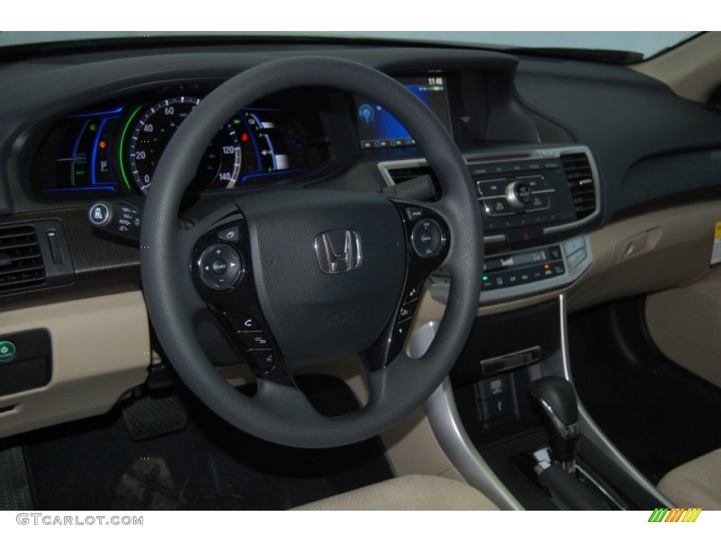 2014 Honda Accord Hybrid Sedan Ivory Dashboard Photo #91386439