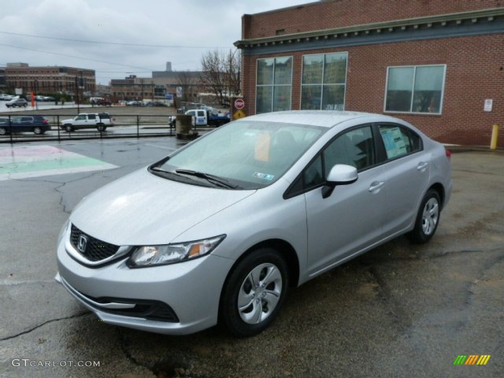 2014 Civic LX Sedan - Alabaster Silver Metallic / Gray photo #1