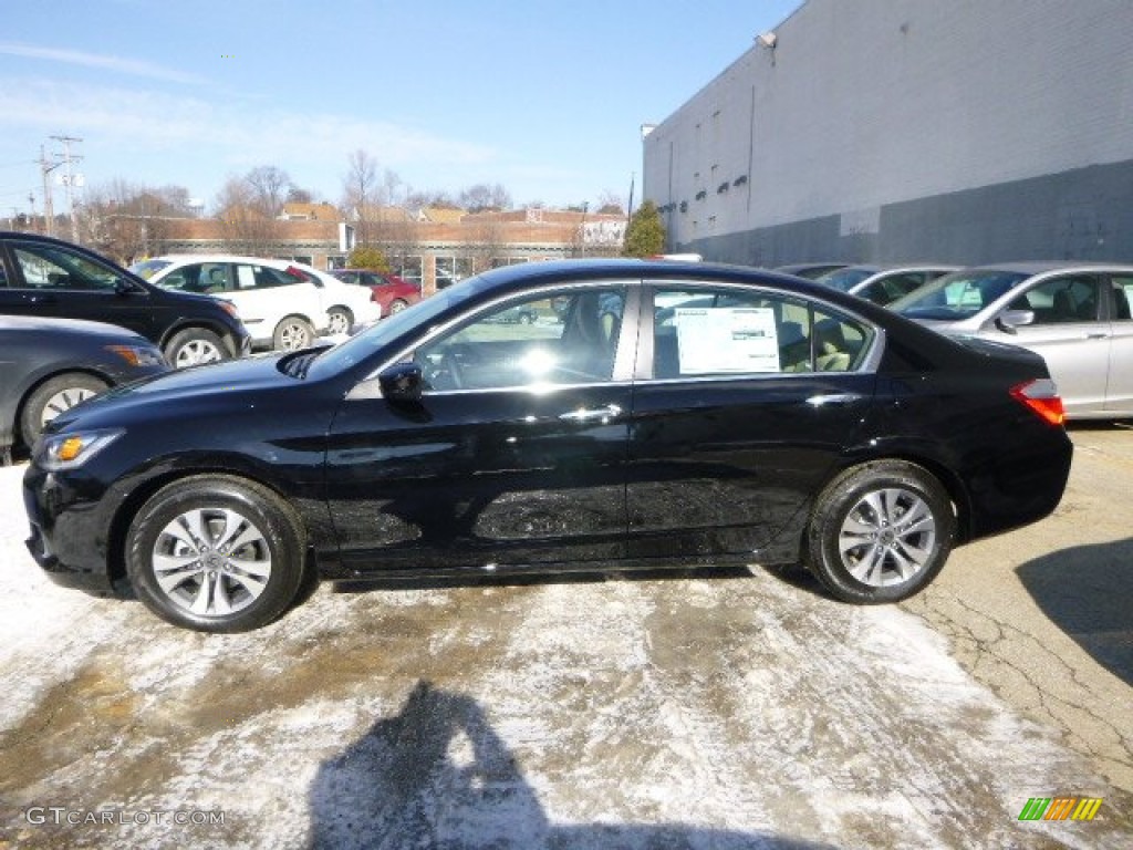2014 Accord LX Sedan - Crystal Black Pearl / Ivory photo #2