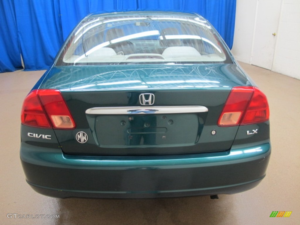2002 Civic LX Sedan - Clover Green Metallic / Beige photo #7