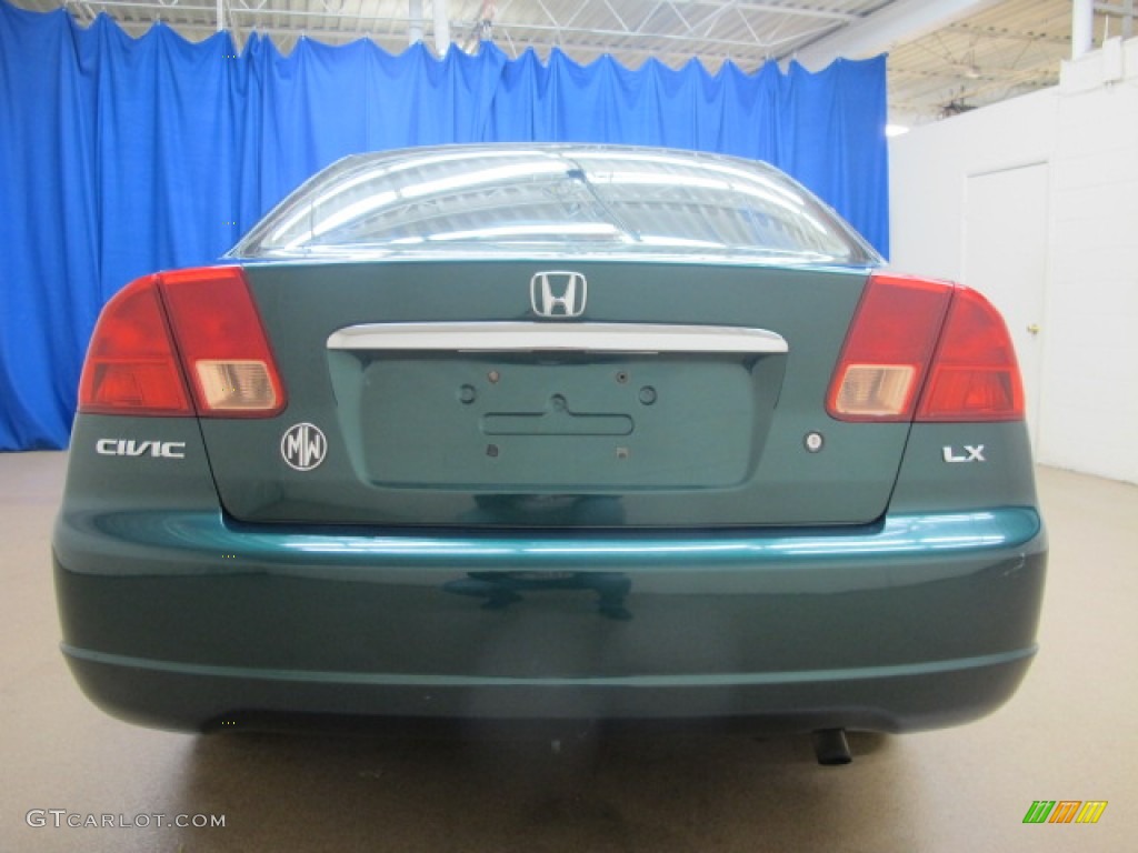 2002 Civic LX Sedan - Clover Green Metallic / Beige photo #8