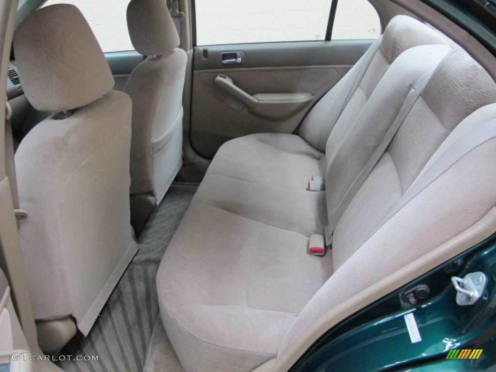 2002 Civic LX Sedan - Clover Green Metallic / Beige photo #19