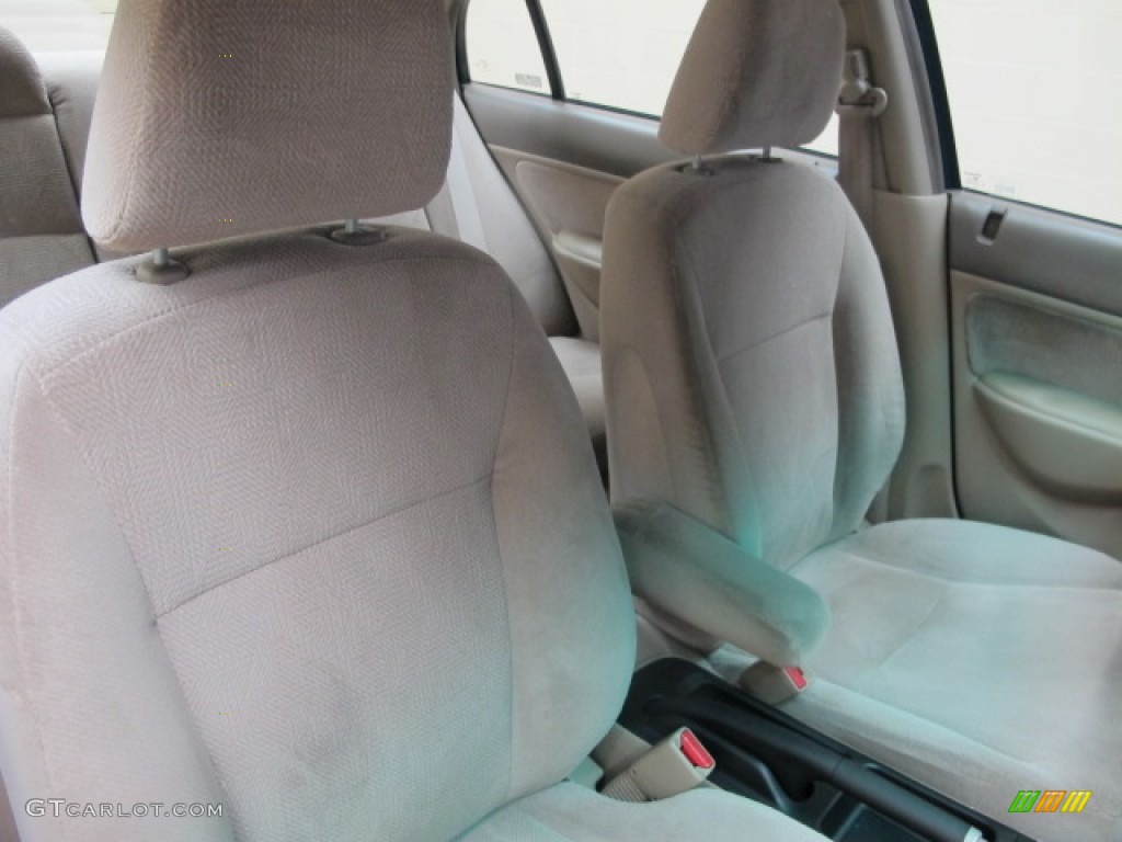 2002 Civic LX Sedan - Clover Green Metallic / Beige photo #24