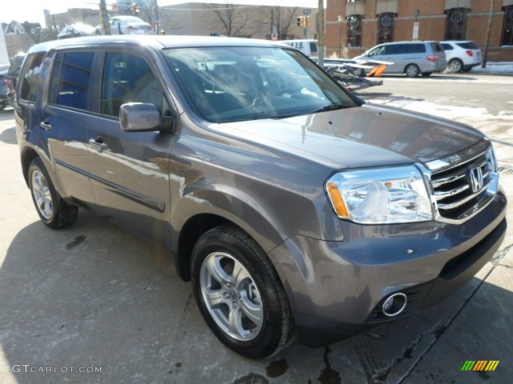 2014 Pilot EX-L 4WD - Modern Steel Metallic / Black photo #7