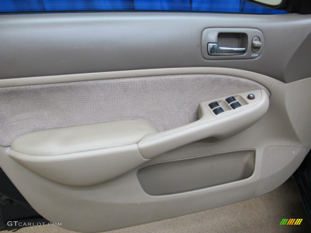 2002 Civic LX Sedan - Clover Green Metallic / Beige photo #36