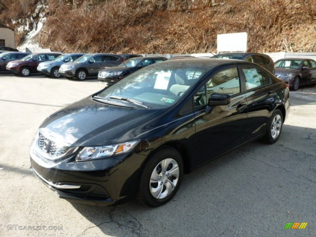 Crystal Black Pearl 2014 Honda Civic LX Coupe Exterior Photo #91390015