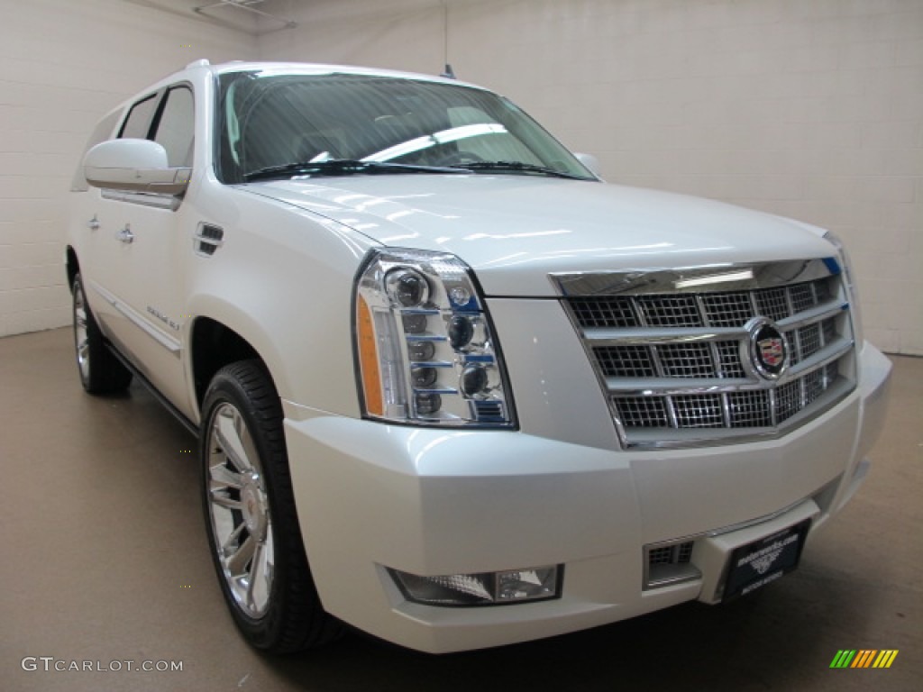 2011 Escalade ESV Platinum AWD - White Diamond Tricoat / Cocoa/Light Linen Tehama Leather photo #1