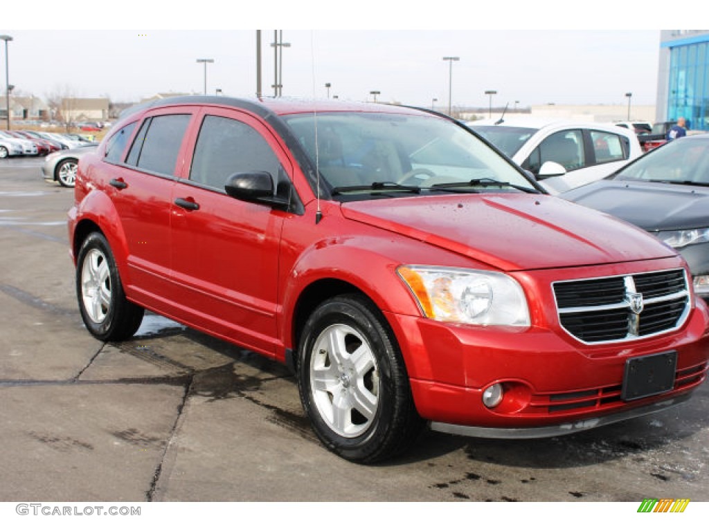 2007 Caliber SXT - Inferno Red Crystal Pearl / Pastel Pebble Beige photo #2