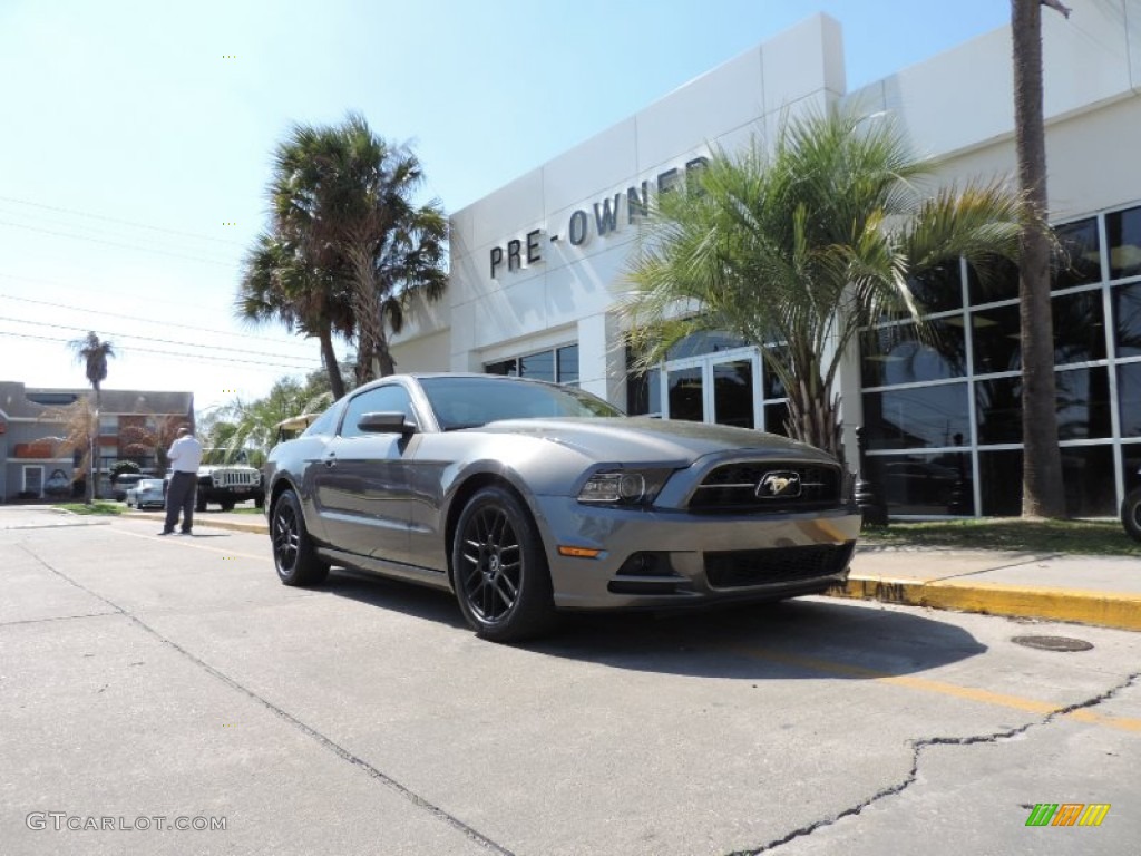 2013 Mustang V6 Premium Coupe - Sterling Gray Metallic / Charcoal Black photo #1