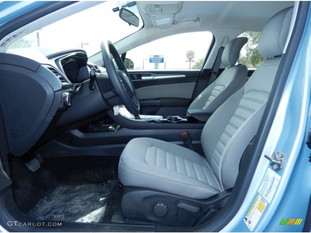 Earth Gray Interior 2014 Ford Fusion Hybrid S Photo #91396717
