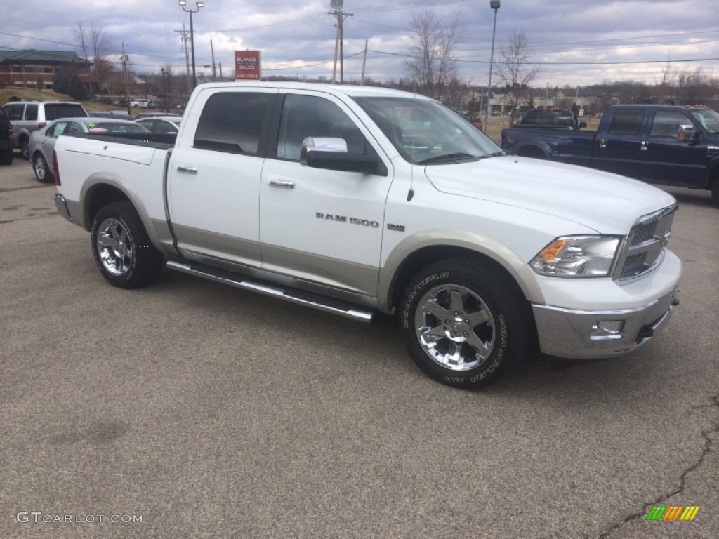 2011 Ram 1500 Laramie Crew Cab 4x4 - Bright White / Light Pebble Beige/Bark Brown photo #93