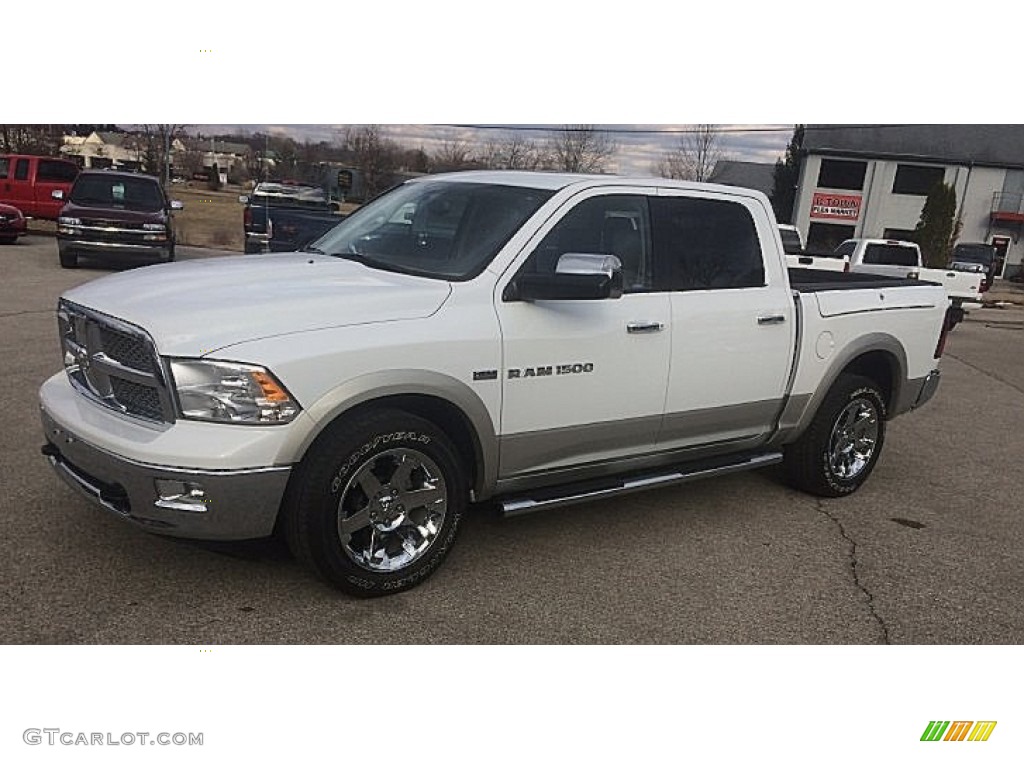 2011 Ram 1500 Laramie Crew Cab 4x4 - Bright White / Light Pebble Beige/Bark Brown photo #98