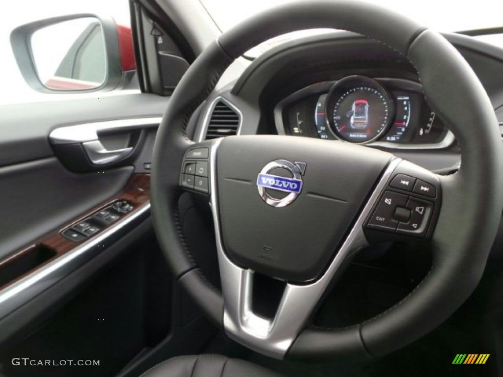 2015 Volvo XC60 T5 Drive-E Off Black Steering Wheel Photo #91398118