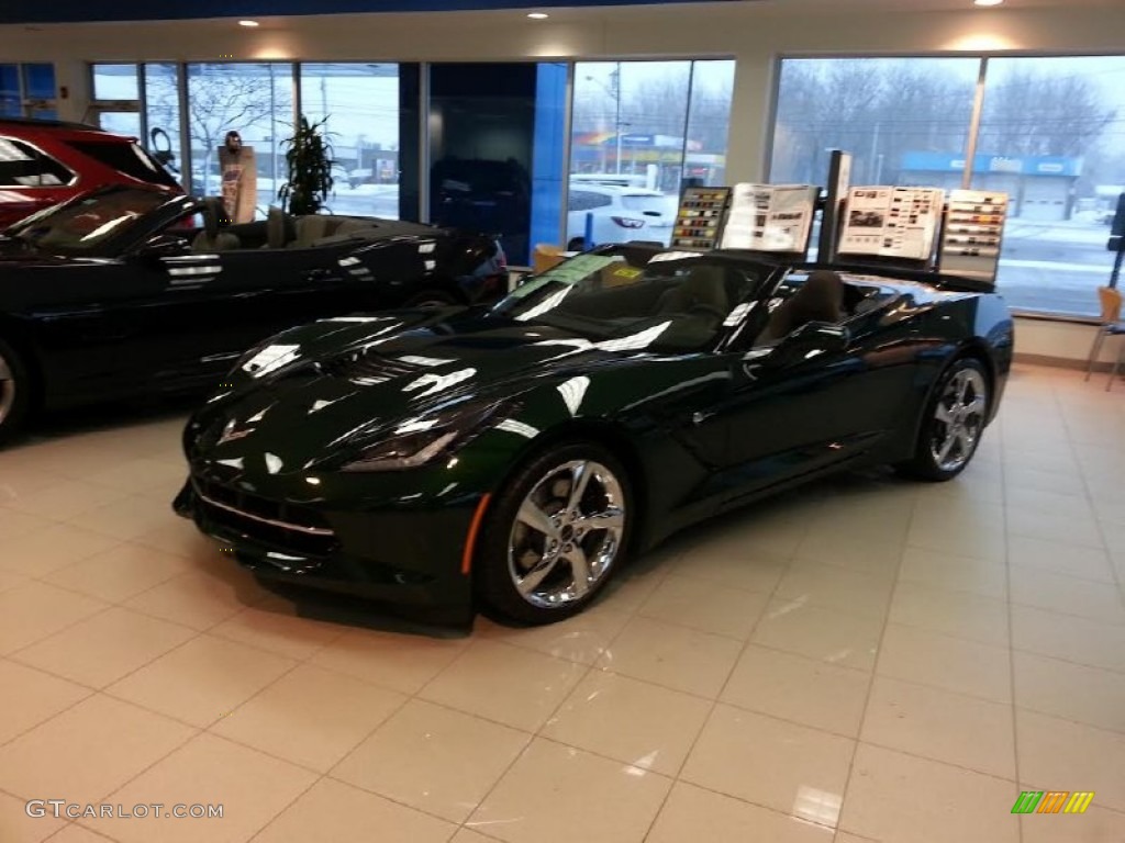 2014 Corvette Stingray Convertible Z51 Premiere Edition - Lime Rock Green Metallic / Premire Edition Brownstone Suede photo #1
