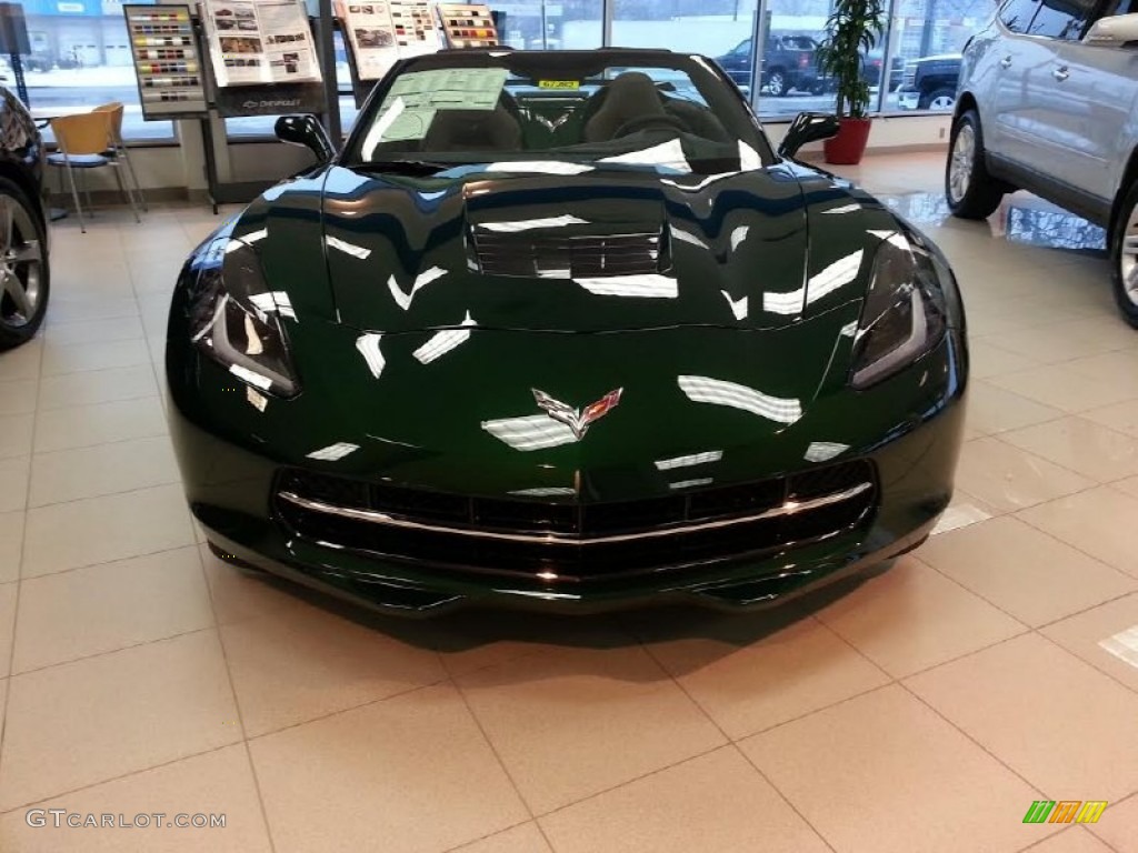 2014 Corvette Stingray Convertible Z51 Premiere Edition - Lime Rock Green Metallic / Premire Edition Brownstone Suede photo #2