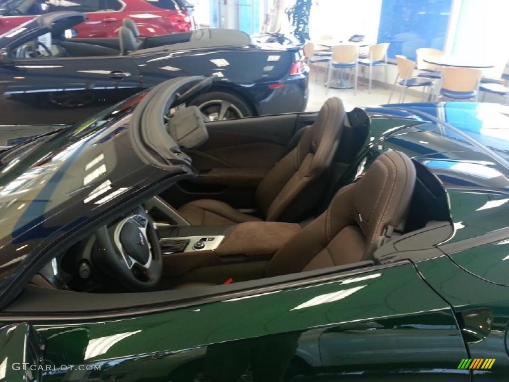 2014 Corvette Stingray Convertible Z51 Premiere Edition - Lime Rock Green Metallic / Premire Edition Brownstone Suede photo #7